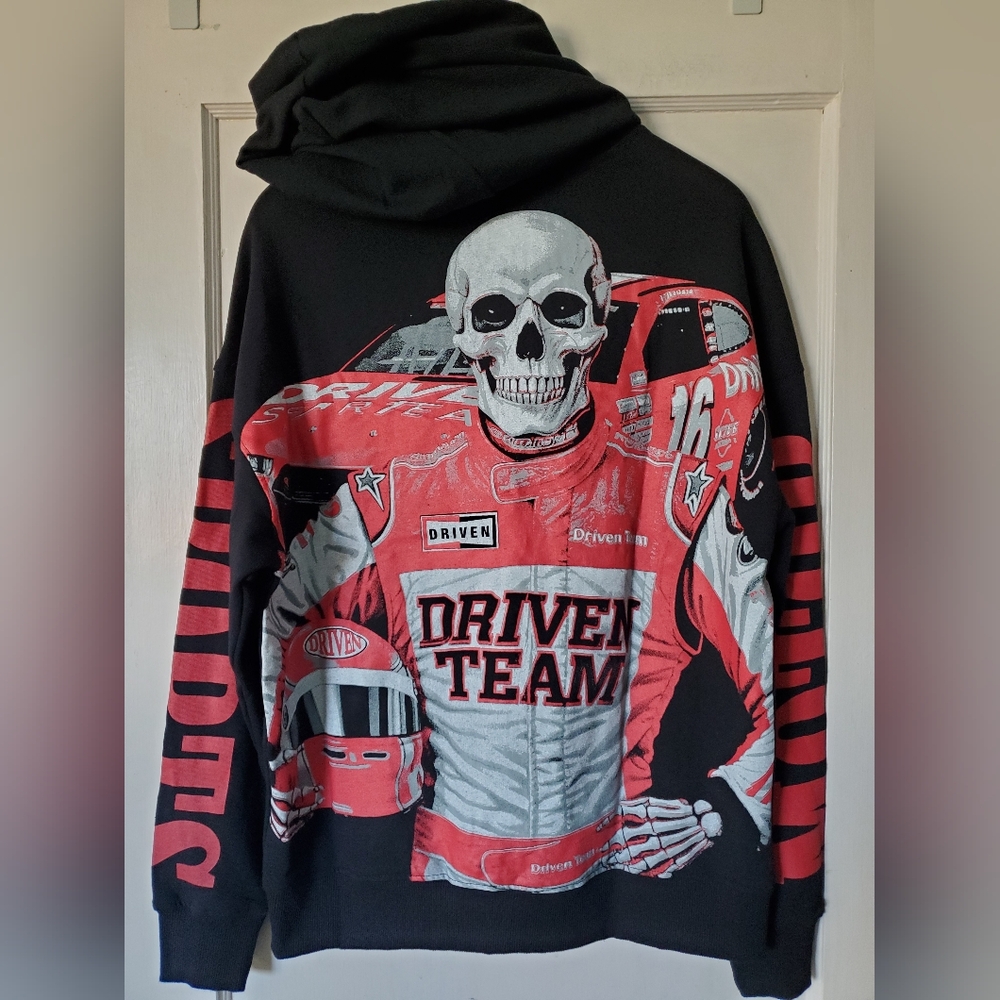 Men's Unique Motor Sports Driven Team Zip Up Hoodie 🏁🏎☠